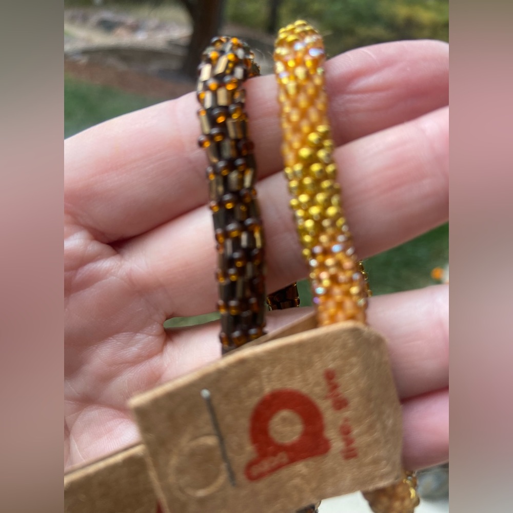 Bops hand beaded bracelet from Nepal.